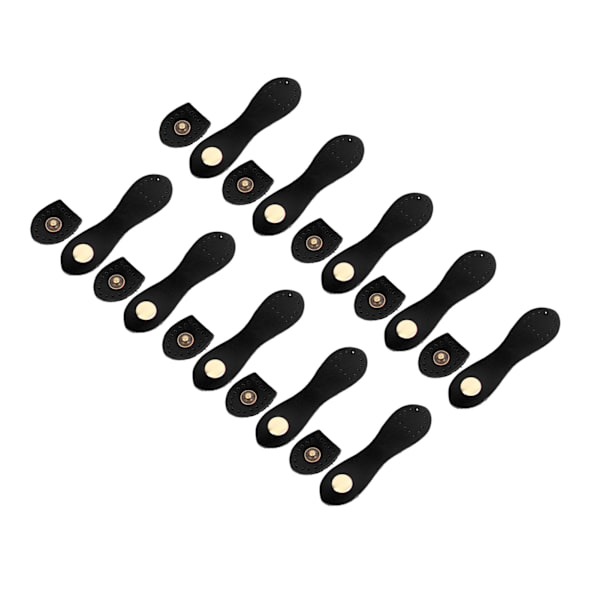 10 set Sy på läder Snap Spänne DIY Hantverk Mjuk äkta läder handväska Flikförslutningar för Craft Bags Svart