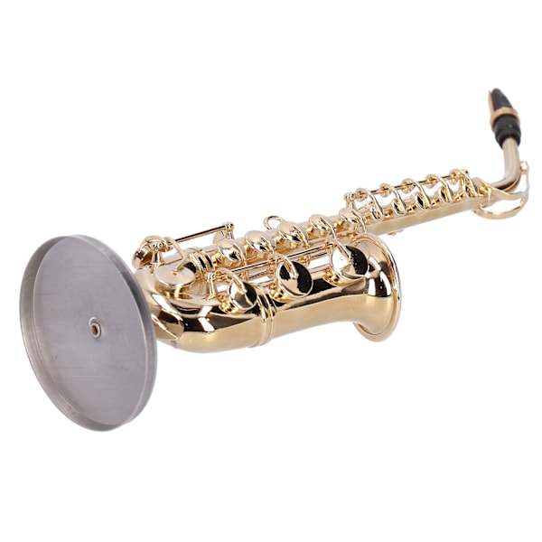 Miniatyr koppar saxofon modell med stativ Mini musikinstrument ornament gåvor