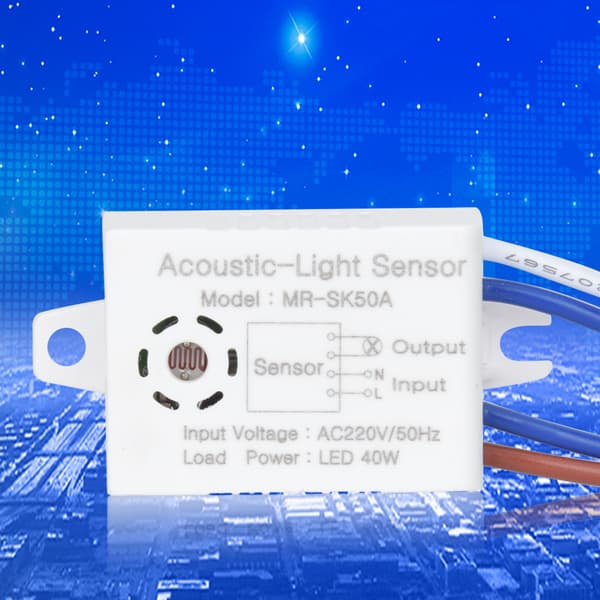 5 stk. LED Lyd- og lyskontrollbryter Energibesparende sensor Høy følsomhet for lampe