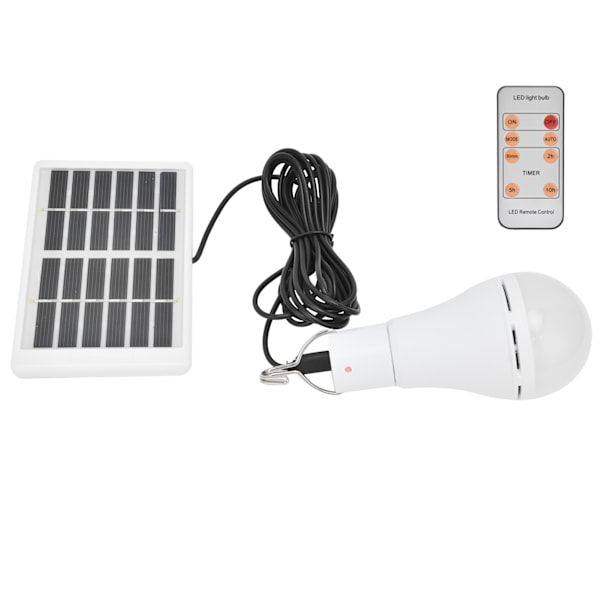 7W LED solcellslampa 5-växlad ljusstyrt positivt vitt ljus Integrerad smart glödlampa för trädgårdscamping