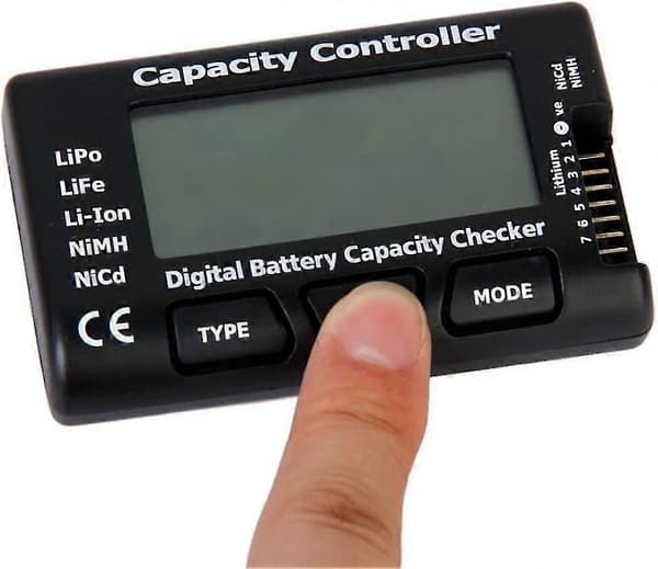 Digital batterikapasitetstester med indikator Digital tester (1 stk, svart)