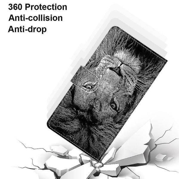 Veske til Samsung Galaxy S8 Creative Pattern Tui Magnetic Card Holder Lommebok - Lion