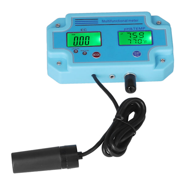 PH EC Temperaturmåler DC 6V Høj præcision Bærbar LCD Hydroponisk Monitor Multifunktionel Tester US Stik 110V