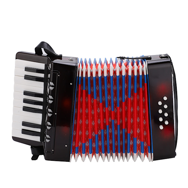 Harmonika Musikpiano Keyboard Legetøj Rytmeuddannelse Forår Instrument 17 Taster 8 Bas Sort