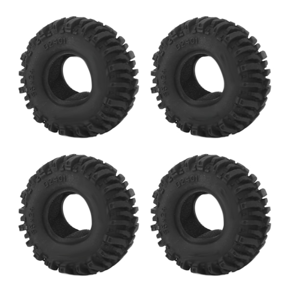 4 kpl RC-kumirenkaat Vahva iskunvaimennus Kestävyys Kevyet RC-kumirenkaat Sopii AXIAL 1/24 SCX24 RC-raakelmalle
