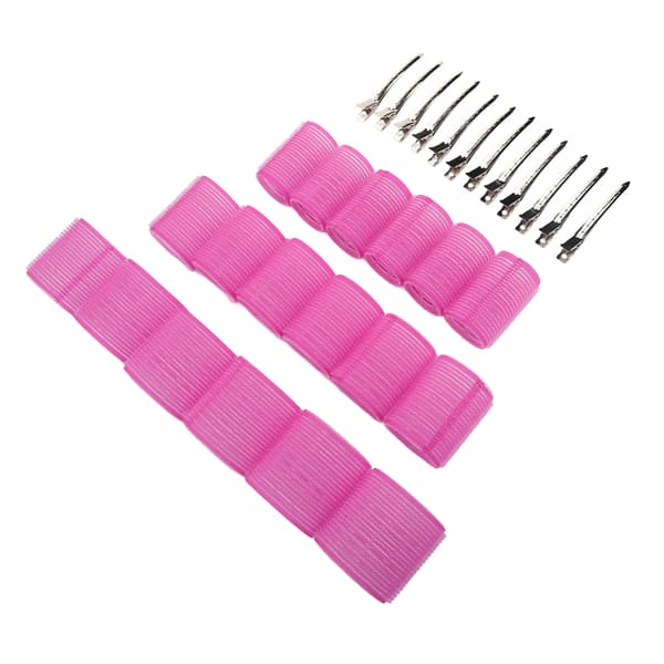 Hårrotruller Rosa Self Grip Hårruller med klips Kompatibel med hårkledd Styling DIY