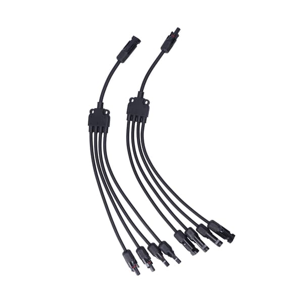 Solpanelkontakt 4-vägs Y-typ Parallel Connector Solpanel Förlängningskabel PV-trådadapter