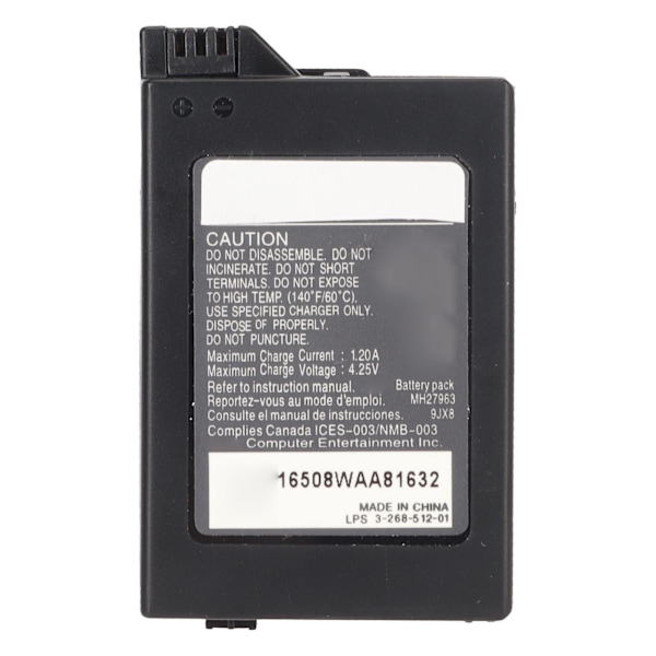 1200mAh 3,6V batteripaket Polymer litiumjon uppladdningsbart batteripaket Ersättning för PSP2000 3000 S110-konsol