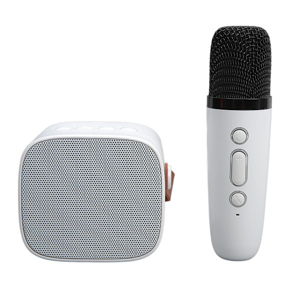 Mini Bluetooth-kaiutin Kannettava Langaton Kaiutin Karaoke-laite Mikrofonilla Kotijuhliin Syntymäpäiville Valkoinen