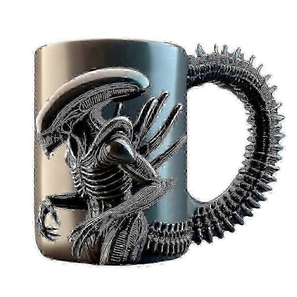 11oz Mugg - Alien Dricker Kaffe Mugg - Gåva Till Skräckfans 0619 black
