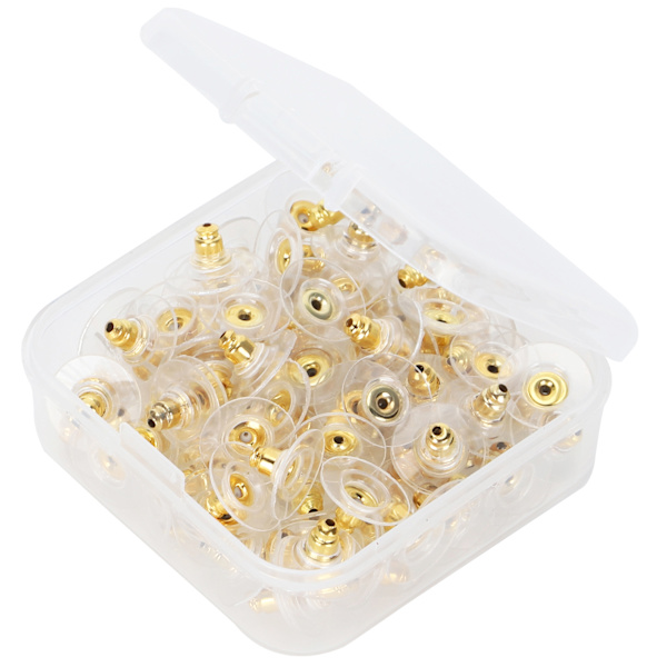 100 st örhängen rygg Ersättande pierced backing propp boxed DIY material Smycken tillbehör