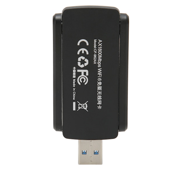 WiFi 6 Adapter AX1800M 5Ghz/2.4Ghz USB3.0 Høj Gain Antenne Plug and Play WiFi Dongle til Win 11 10 Desktop Laptop