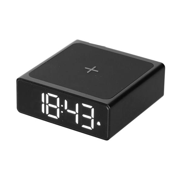 Digital vækkeur 3-i-1 LED Desktop Digital ur med trådløs opladning USB-strømforsyning til kontoret ved sengen i soveværelset