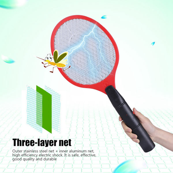 Sladdlös batteriström Elektrisk flugmyggsmällare Bug Zapper Racket Insekter Killer Röd