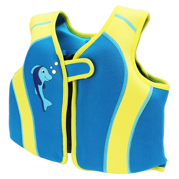 Svømmevest for barn Blå krok- og øyefinne Design Justerbare stropper Neopren Myk barnesvømmevest for rafting Surfing S