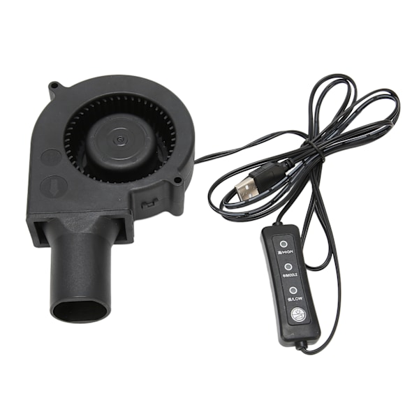 USB Blæser 3.8in 3 Hastighedstilstande DC 5V Børsteløs 3800 RPM 22 CFM Computer Køleblæser til PC Elektronik 3D Printer