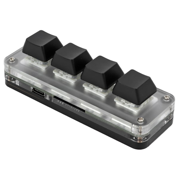 Mini 4 Key Gaming Tangentbord Mekanisk knappsats Typ C till USB Interface Programmering Svart med RGB-ljus