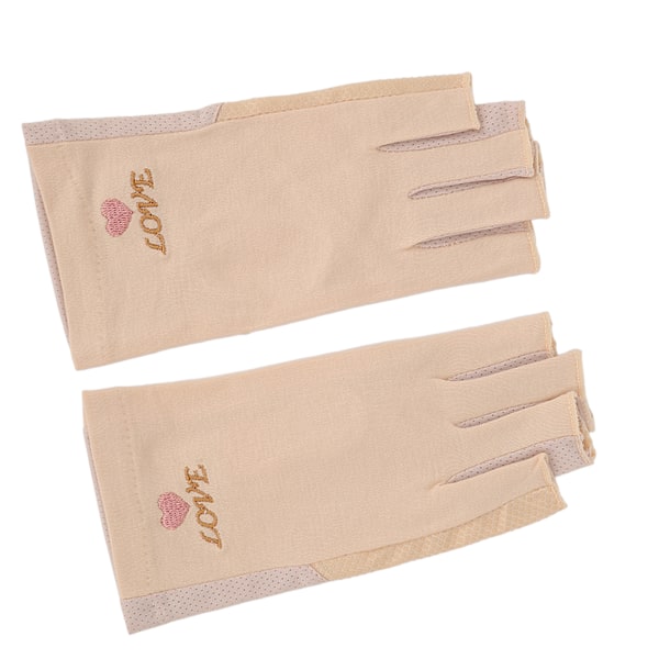 Manikyrhandskar UV-skydd Stretchig Andas Fingerlös Fiber Nagellampa Handskar för Hemsalong Ljusgul