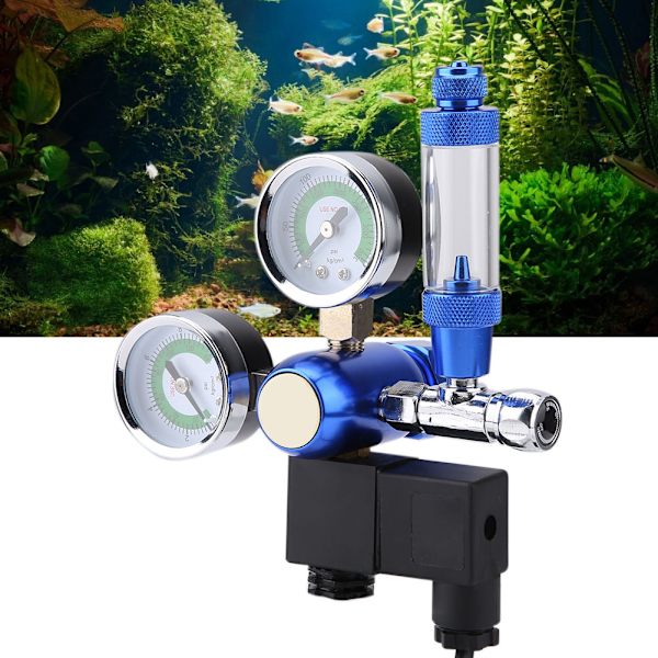 220V G5/8 akvarium CO2-regulator backventil bubbelräknare med magnet
