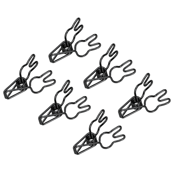 100 stk. Kanin Binder Clips Udhulet Sød Stærk Klemning Holdbar Metal Små Papirclips til Dokumenter Tøj Papir Sort