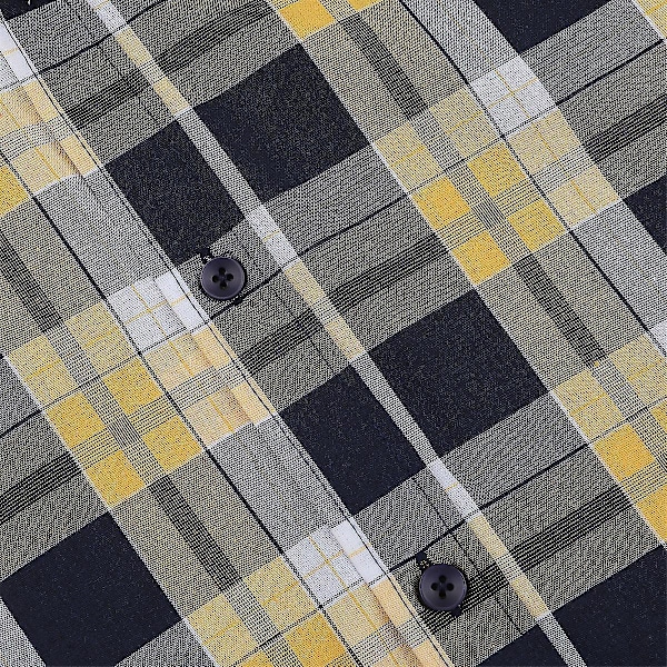 Ternet Skjorte til Mænd, Casual, Knapper, Langærmet, 3XL, Gul, Blå, Hvid