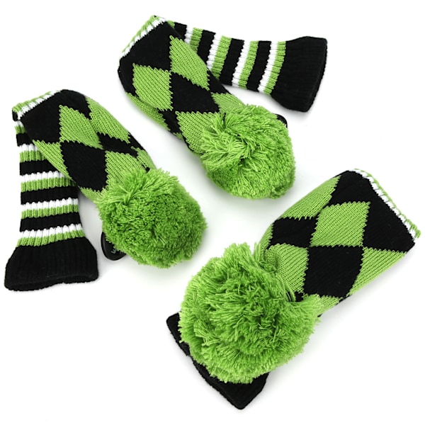 3 kpl Polyesteri Villa Neule Golf Putter Pääsuojus Puu Club Headcovers Tarvikkeet Vihreä