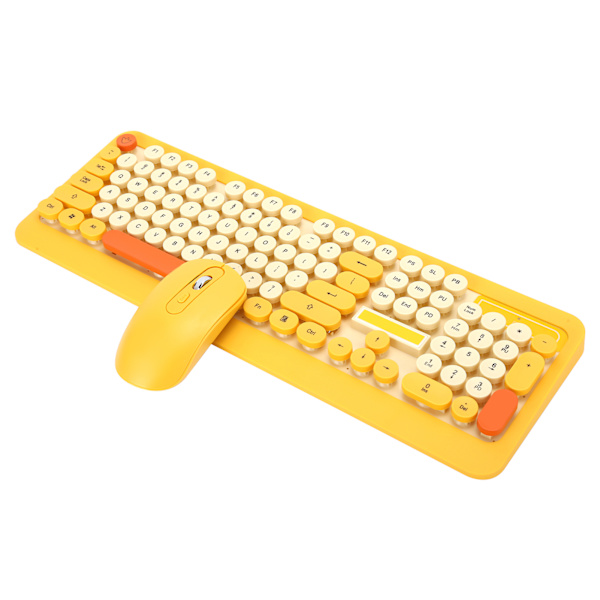 K68 Tangentbord Mus Set Trådlös Punk Cartoon Receiver Datortillbehör Gul DuckHappy Duck