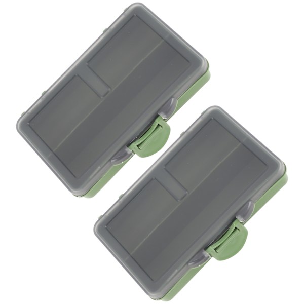2 stk Fiskekrok Agnsboks Mini PP Oppbevaringsboks Etui for Fiskeutstyr Tilbehør 2 Rom