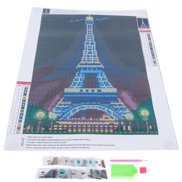 Lysande diamantmålning DIY TowerPattern Diamond Art Kit Hantverk för hemväggdekoration