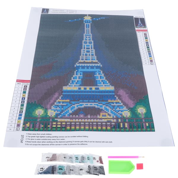 Lysende diamantmaling DIY TowerPattern Diamond Art Kit Håndverk Kompatibel med hjemmeveggdekorasjon