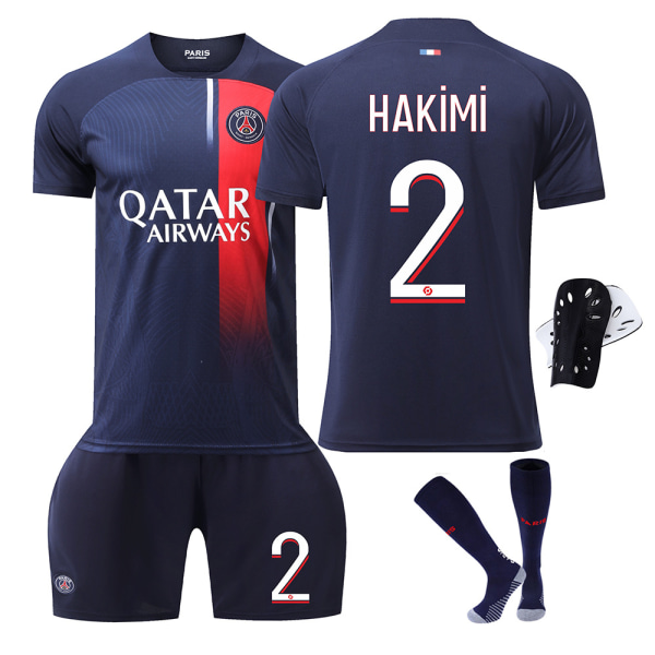 23-24 Paris hjemmefodboldtrøje nr. 30 Messi 7 Mbappe 10 Neymar 99 Donnarumma ny trøje + knæbeskyttere. XS NO.2