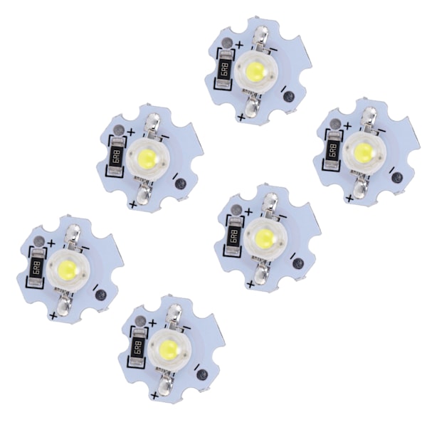 25 stk 5V LED-chips 200LM 1W Højtydende LED-lamper til DIY-belysningsarmaturer Ren hvid 6000-6500K