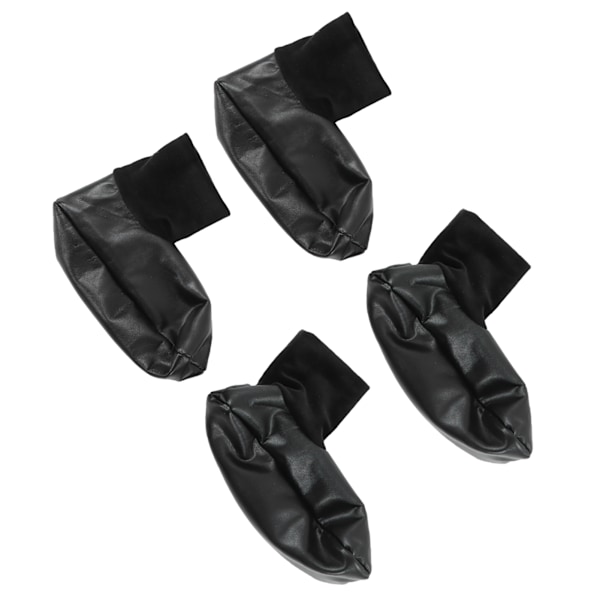 Sunnah Khuff Strumpor PU Läder Polyester Bekvämt varmt plyschfoder Termiska Khuffain strumpor för 36 till 41 EU SkostorlekSvart Elastisk version