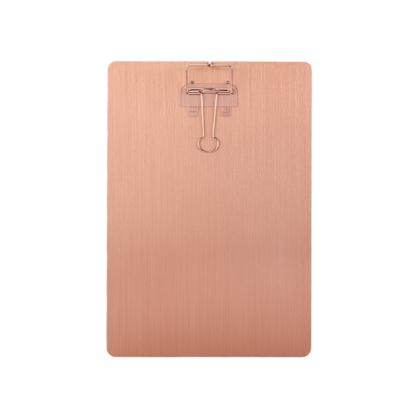 Klippbrett Hengende Rustfritt Slitesterkt Rippesikkert Jern Metall Tegnebrett Mappe for Skriving Maling Rose Gold