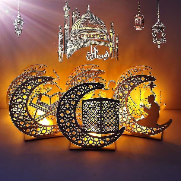 Ramadan Diy puinen kuun led-valo COLOR1