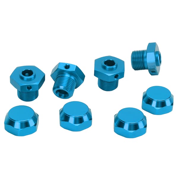 4 stk. RC Hjul Hex Koblingssæt Professionel Aluminiumlegering Hjul Hex Nav Adapter til ARRMA 1/8 RC Bil Blå