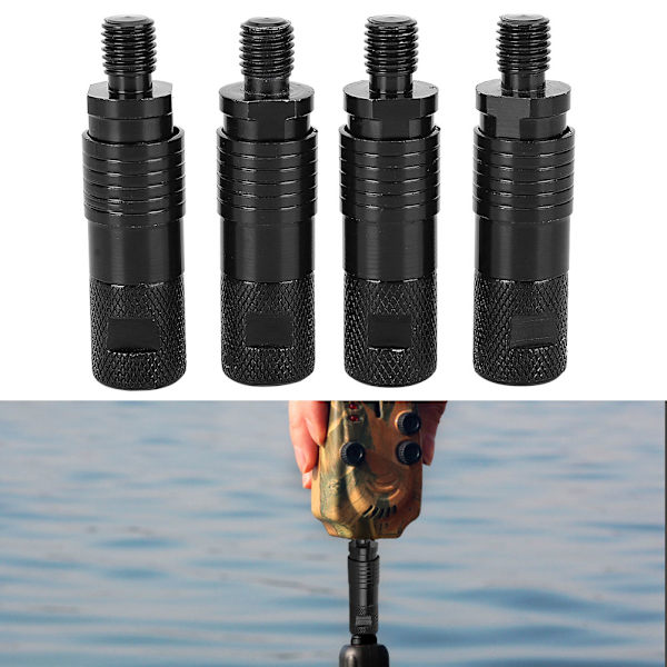 4 stk. New Fashion Metal fiskestang Pod Connectors Quick Release Bidmelderadaptere Sort