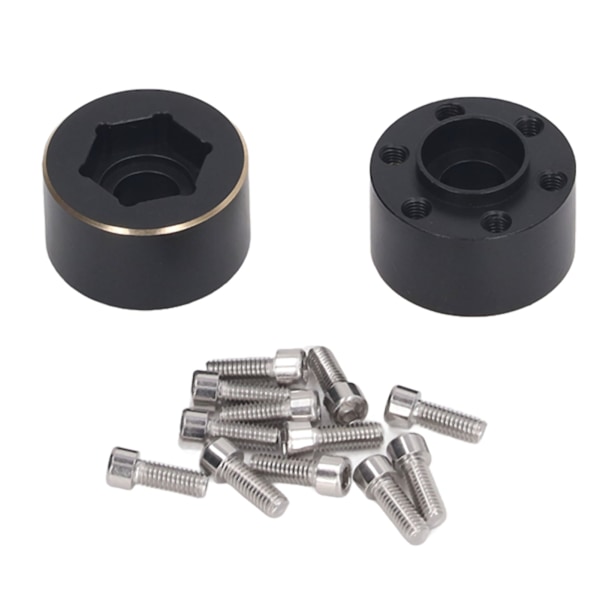 2st 1,9 2,2 tums hjul Hexnav bredda adapter Mässing svart hjulfälg Adapter för fjärrkontroll bil 12mm / 0,5in