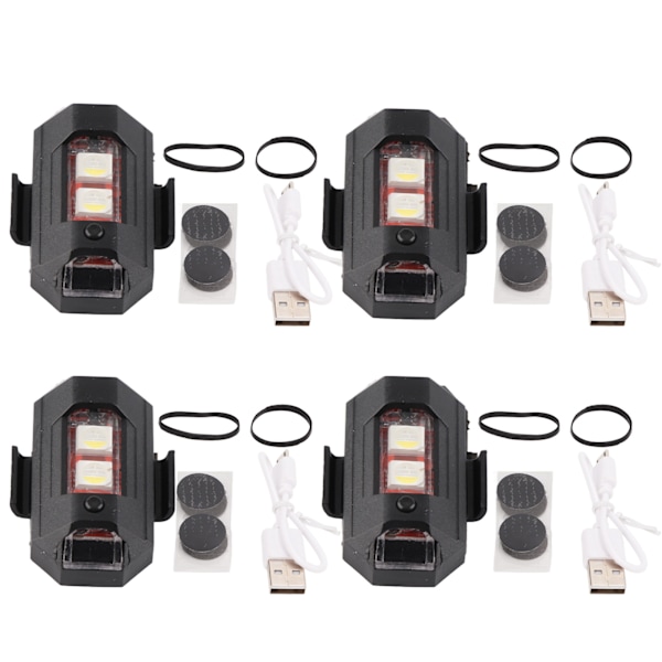 4 stk. Antikollisionslys 7 farver Tilstande LED blinkende Advarsels sikkerhedslys til droner Motorcykler ATV'er Cykler