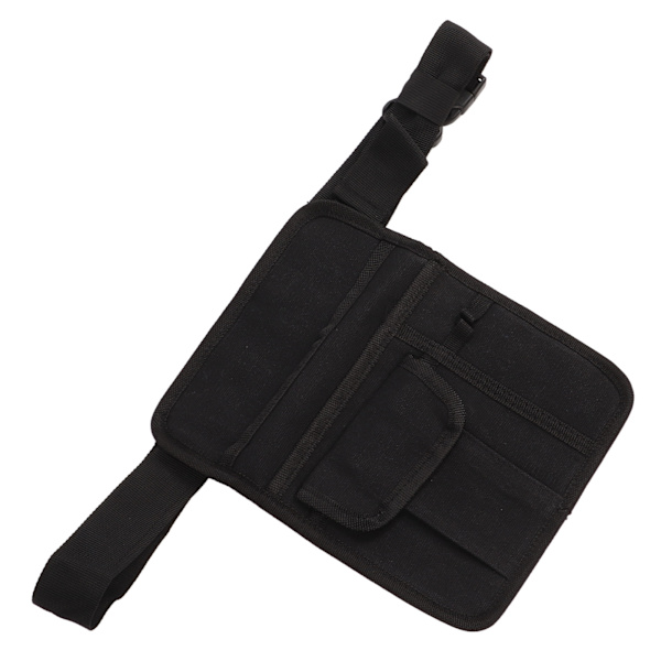 Midjeväsk Adjustable Längd Multifunktionell Bärbar Svart Canvas Midjeväska för Restaurangbeställning Hårtrimning Arbete