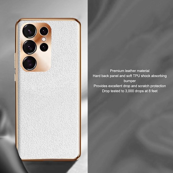 Telefonfodral Stötsäker reptålig hel linslindning läder Mobiltelefon skyddsfodral för Galaxy S23 Ultra