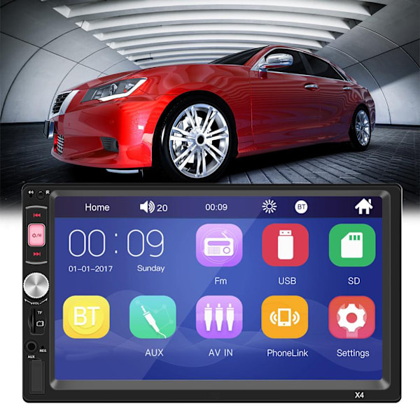 2 Din 7 tuuman auton radiosoitin Auton radio Multimediajärjestelmä Auton Bluetooth MP5-soitin