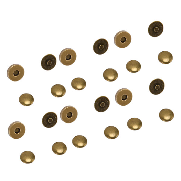 50 set magnetiska tryckknappar 14x4 mm hög hårdhet legering Magnetiska knapplås för att dekorera punkkläder skor brons