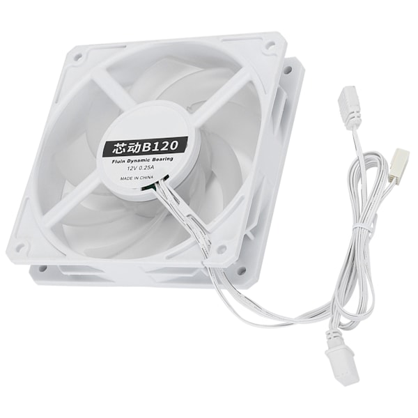 B120 12CM Kylfläkt Silent Cooler 77CFM 2400RPM CPU Kylare för stationär dator 12VWhite