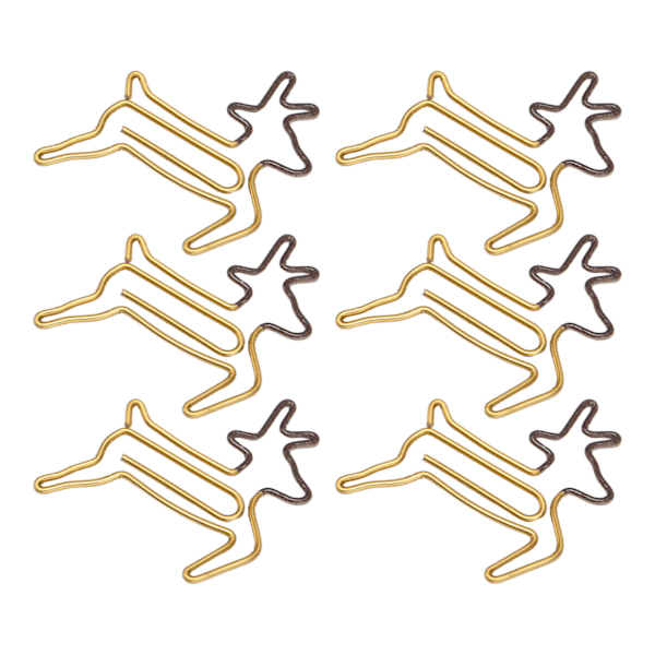 100 stk. Formede Papirclips Hjorteform Metal Bærbare Kontorclips til Filklassificering Dokumentorganisering
