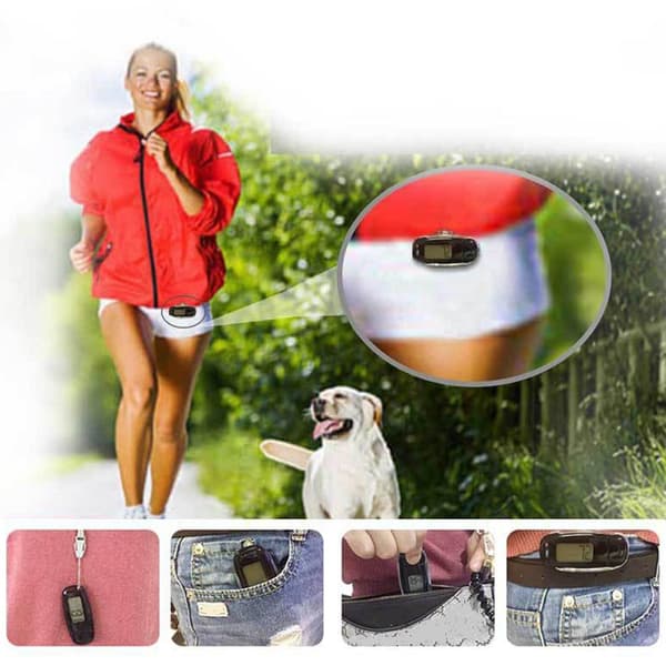 USB-lading Steppteller Gå 3D Pedometer med Stor LCD-skjerm Klips og Lanyard