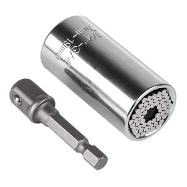 Universal Hylshoved Multifunktionel Krombelagt 7‑19 mm Krom-Vanadium Stål Torsionsnøglehylse