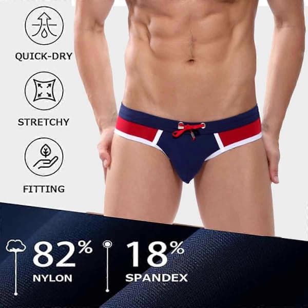 【NX】Trekantede badebukser for menn, strandbadedrakt
