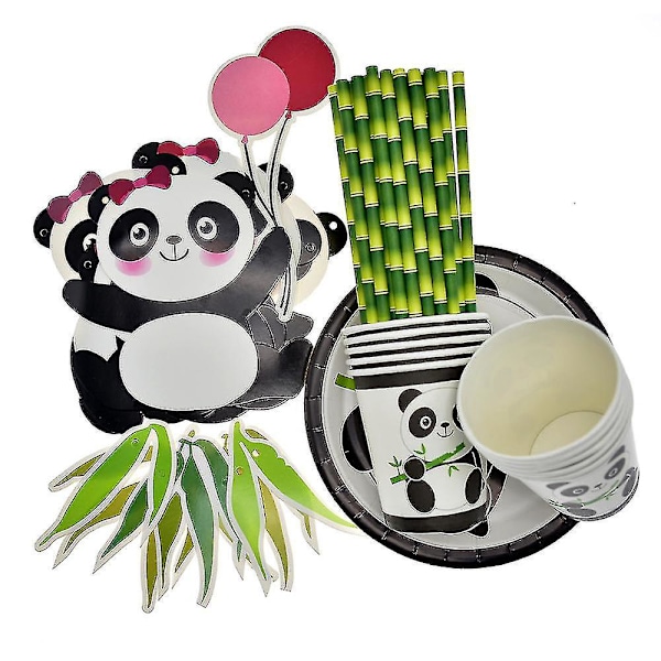 Gratulerer med dagen Panda Festpynt Sett 10 stk ballonger