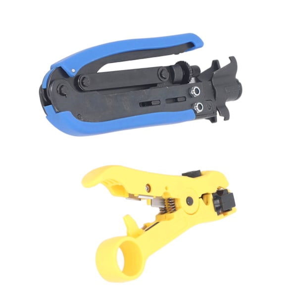 Coax Crimper Tool Kit Justerbar Coaxial Crimper Stripper med 20 st F RG6 kontakter